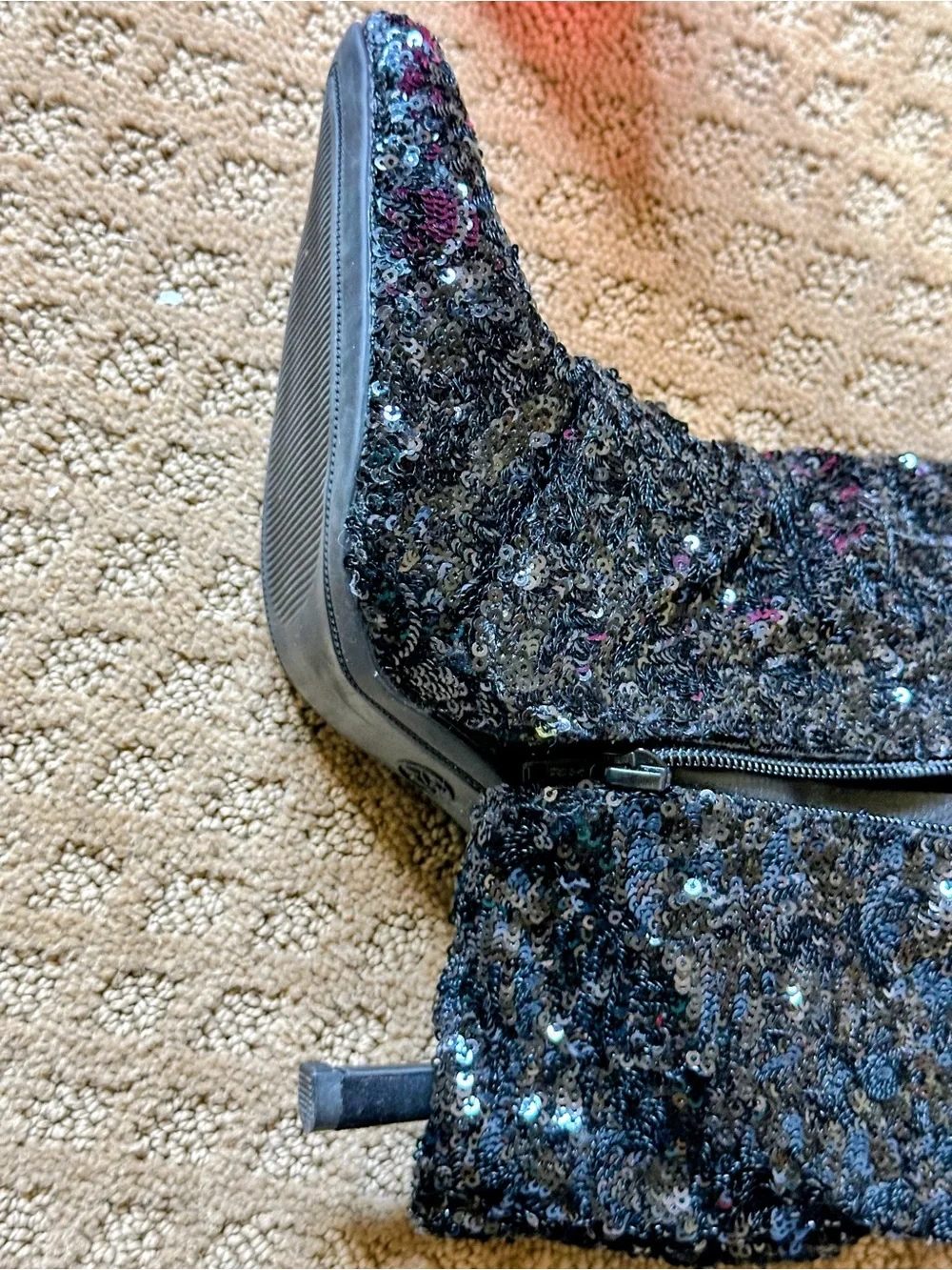 a new day Black Sequined Over-the-Knee Boots